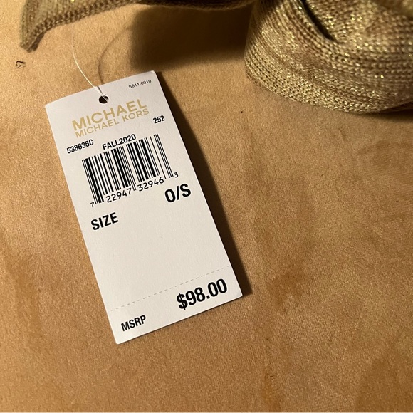 NWT Michael Kors Women's Gold Scarf Wrap Gold Brown Tan - Picture 2 of 7